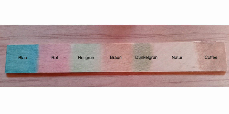 Einfärbung des Talebooks Leinölfirnis
